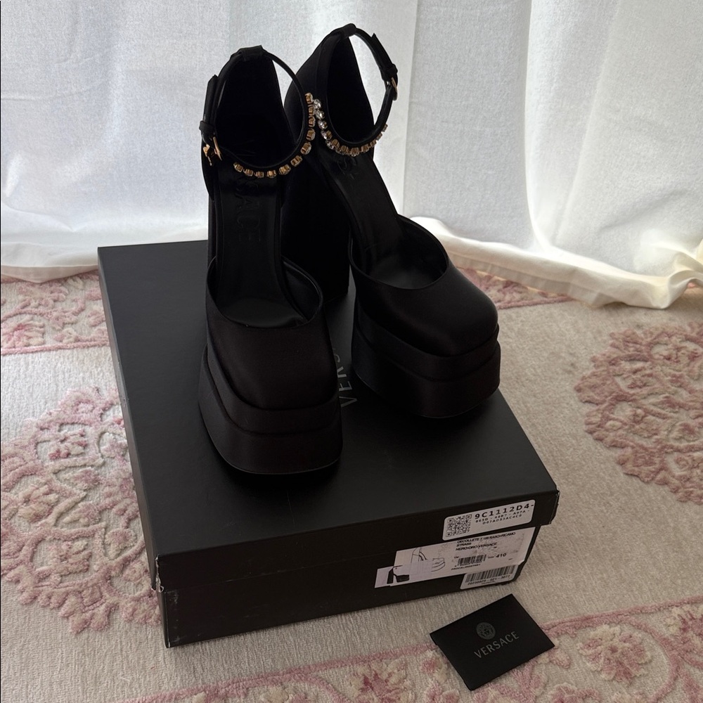 Versace Satin Medusa Aevitas Heels - Picture 2 of 8